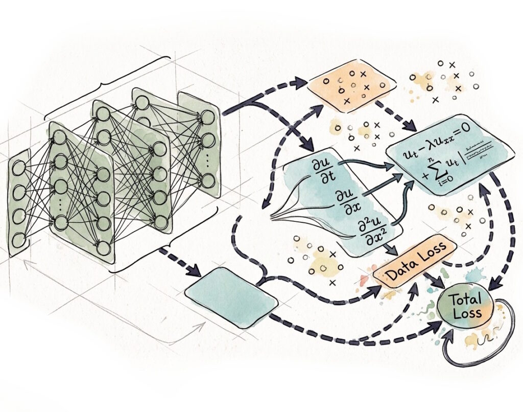 Physics-informed neural network constrained by the governing equations
